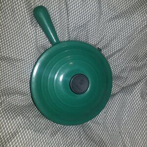 Le Creuset Saucepan & Lid 20cm RARE GREEN 2.5 quarts Cast Iron Pot Pre Owned